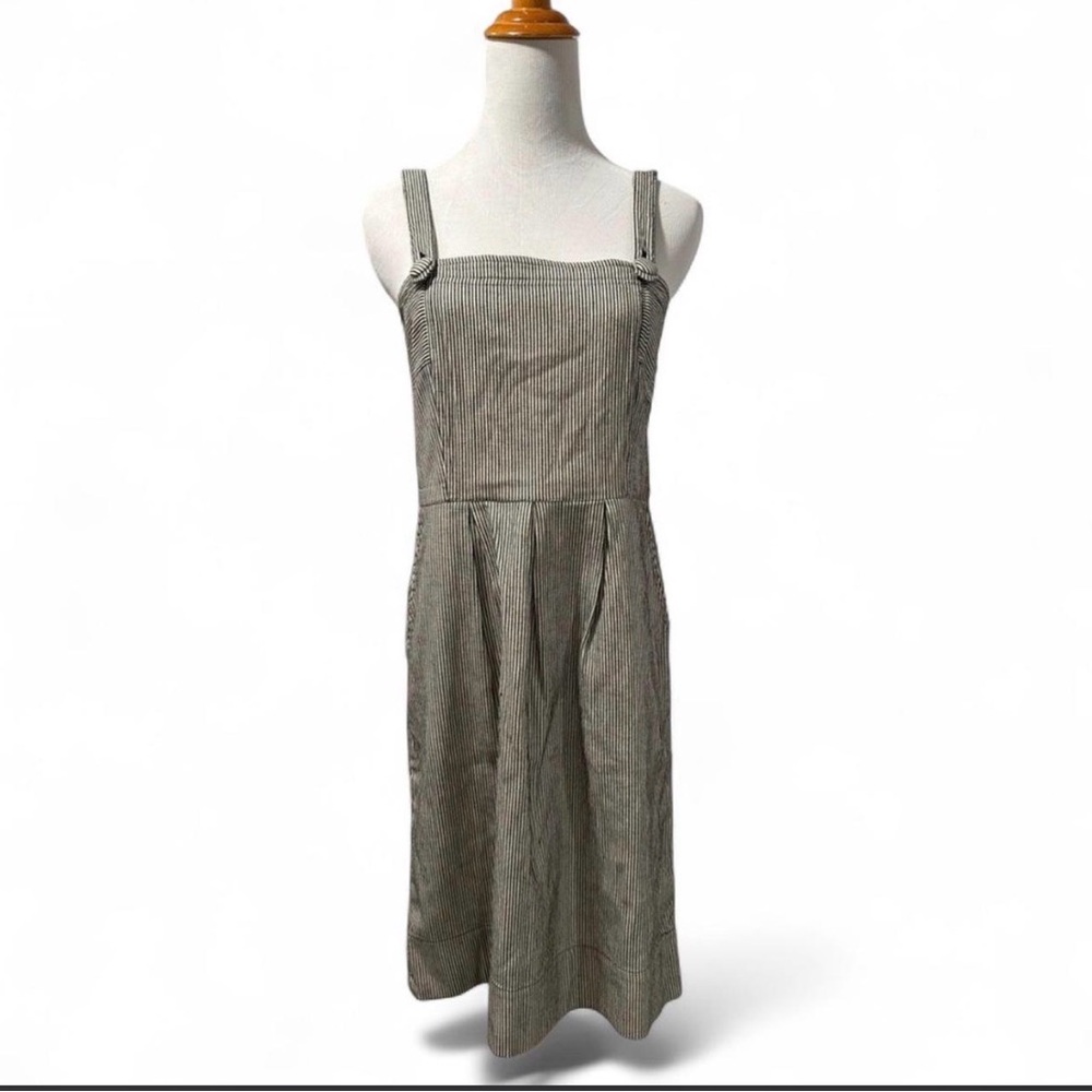 Lil by Anthropologie Striped Square Neck Pinafore Dress - Neutral Tones